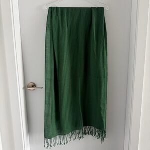Green Scarf with Fringe